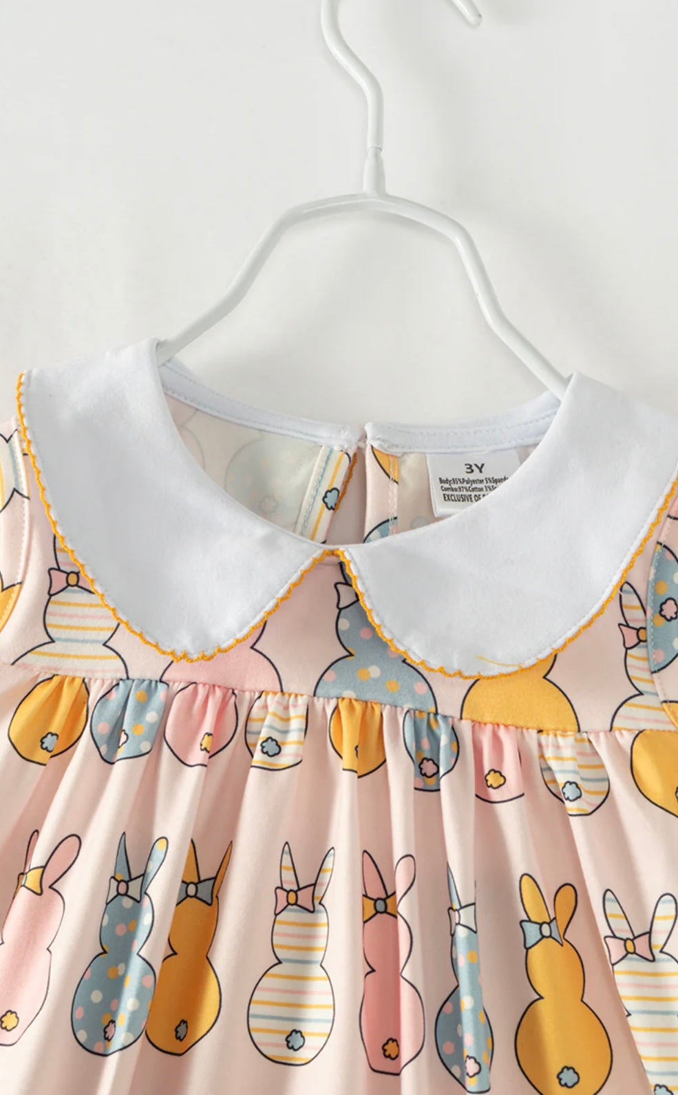 Easter Multicolor Bunny Pocket Girl Dress