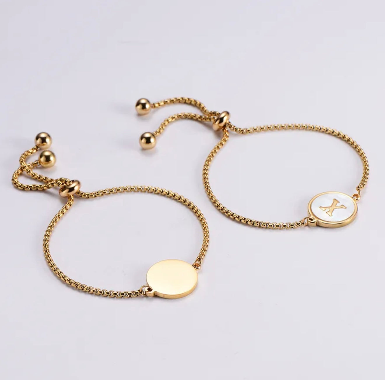 Simple Letter Gold Bracelet