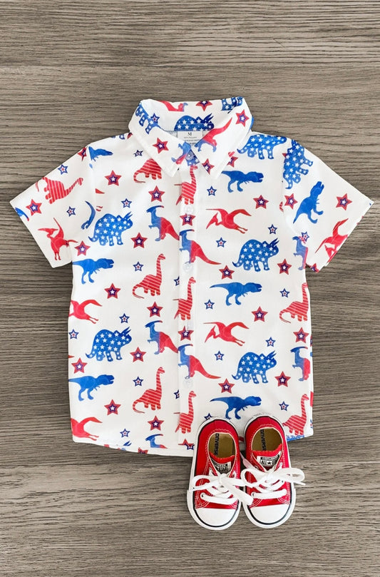 American Dinosaur Button Down Shirt