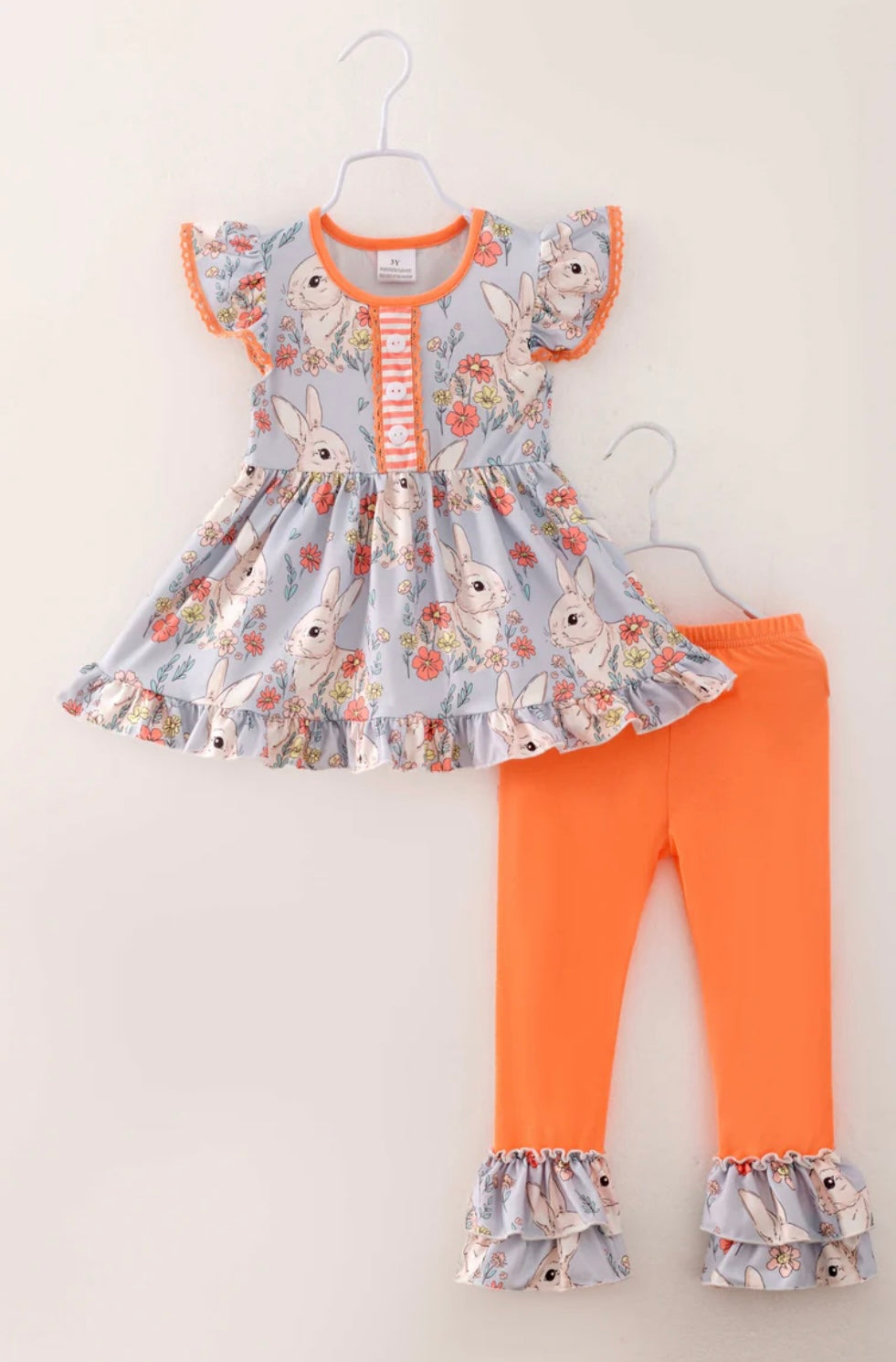 Easter Bunny Ruffle Girl Outfit