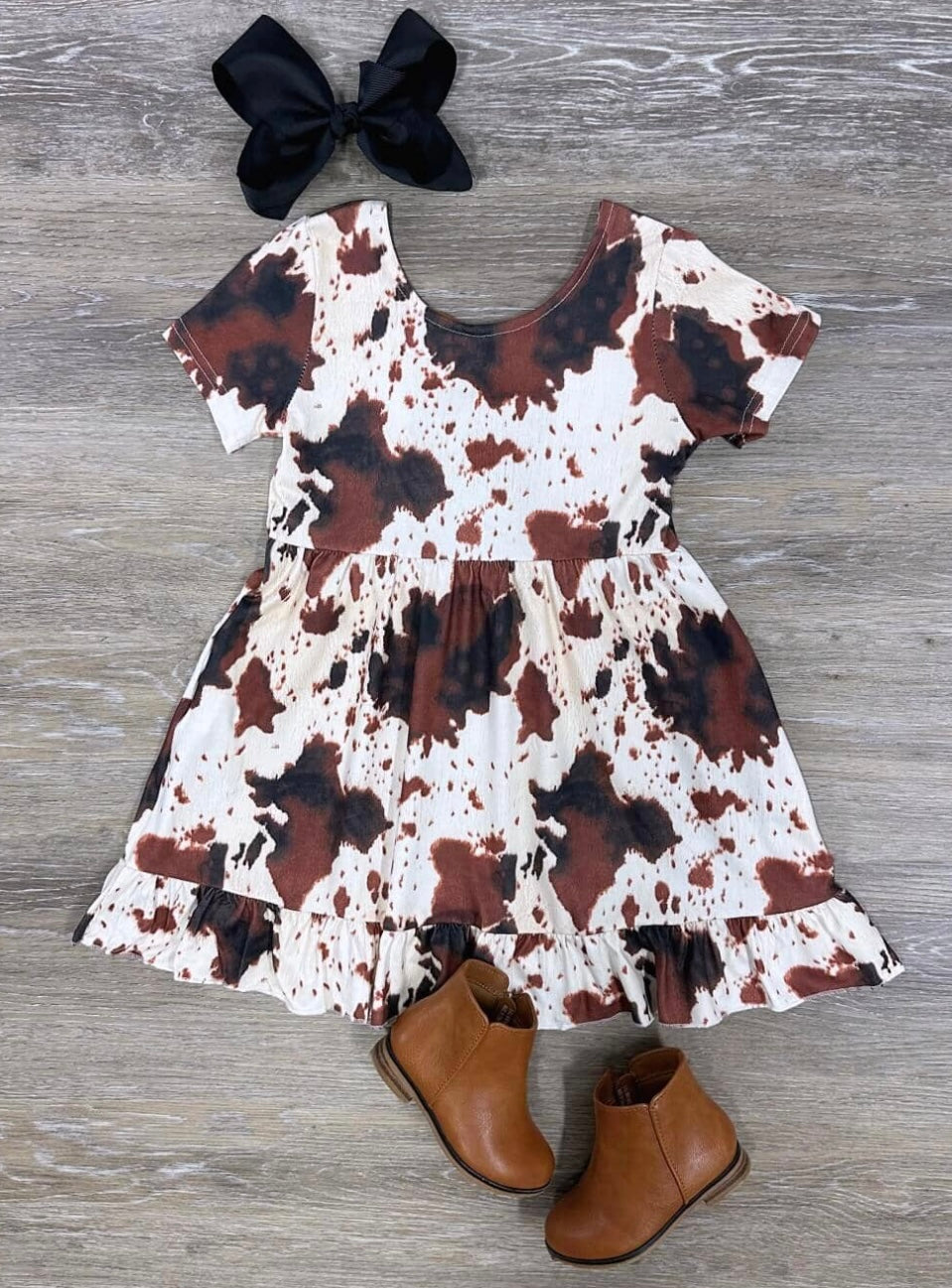 Brown Cow Girls Short Sleeve Dress