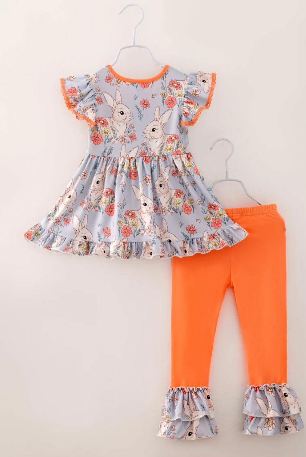 Easter Bunny Ruffle Girl Outfit