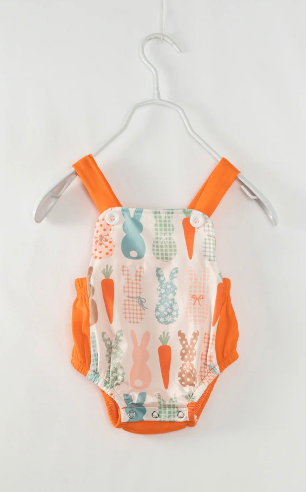 Easter Orange Carrot Bunny Baby Boy Romper