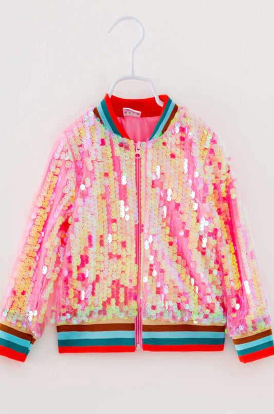 Pink Sequin Girl Jacket