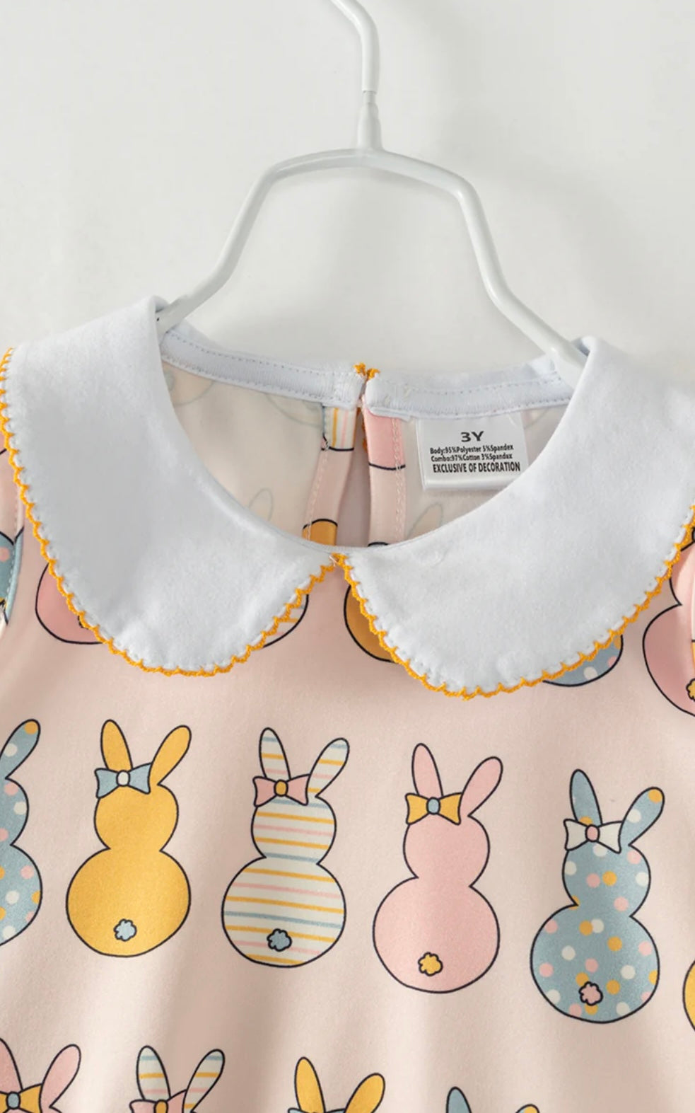 Easter Multicolor Bunny Pocket Girl Short Set