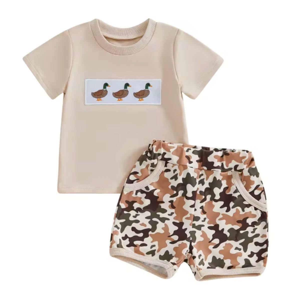 Duck Camo Embroidered Short Set