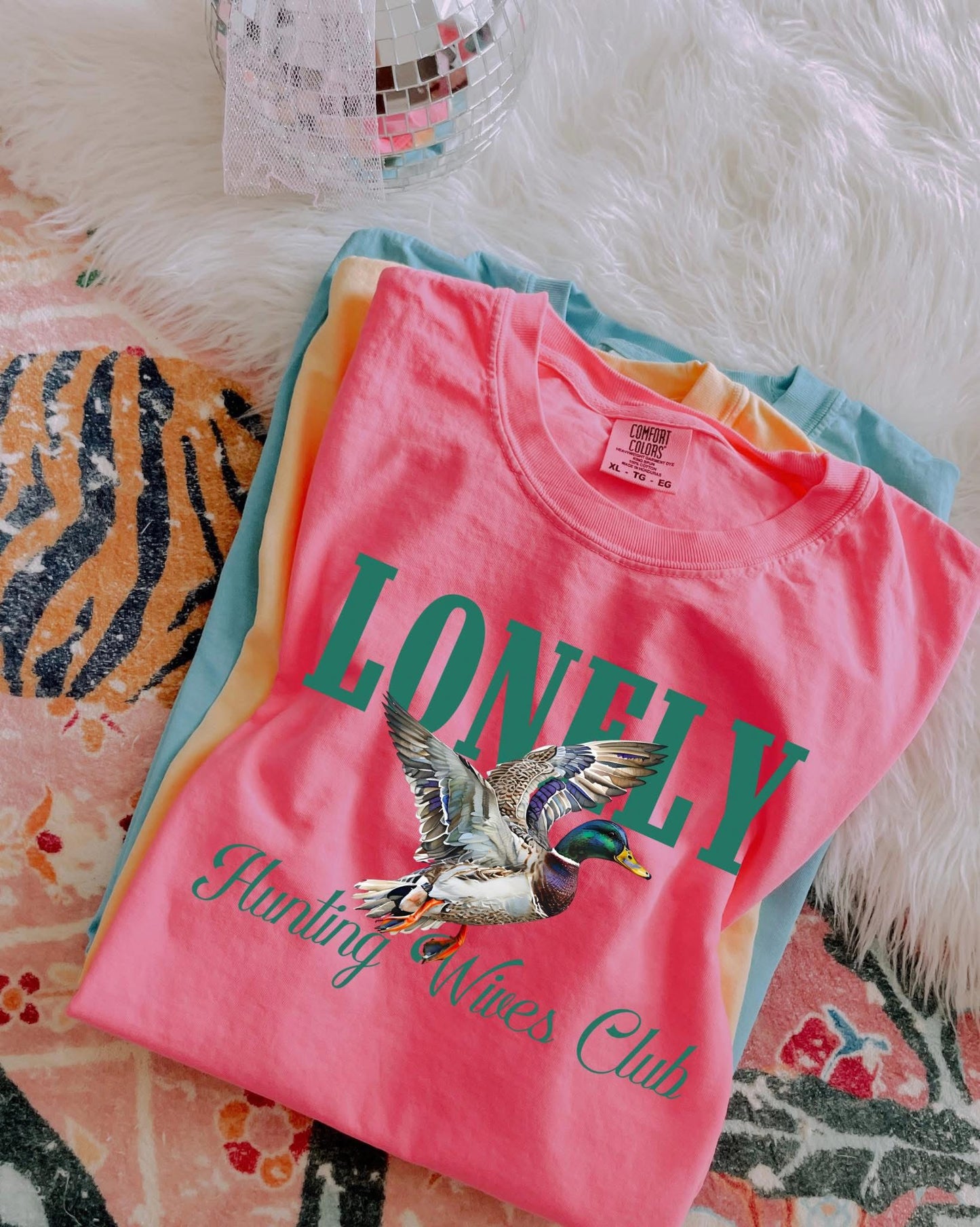 Lonely Hunting Wives Club Comfort Color T-shirt or Gildan Crew