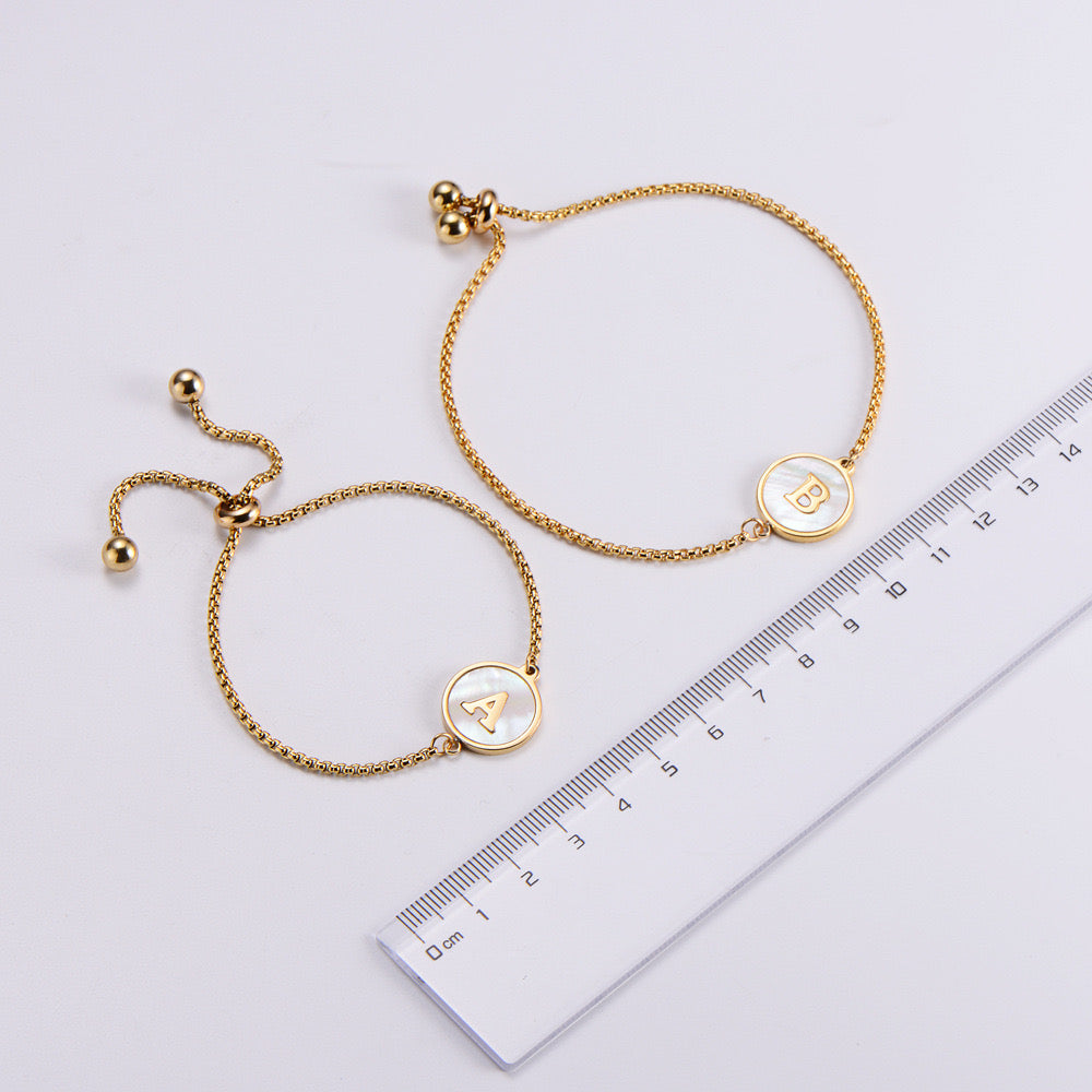 Simple Letter Gold Bracelet