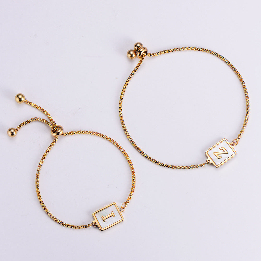 Simple Letter Gold Bracelet